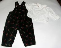 Gymboree Old Navy 2pc FLORAL OVERALL Set 6-12mo